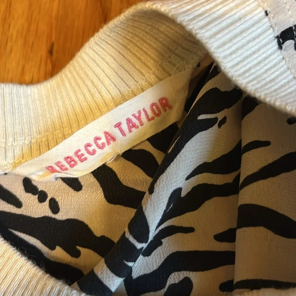 Rebecca Taylor Silk Zebra Print Sheer Blouse - Picture 6 of 7